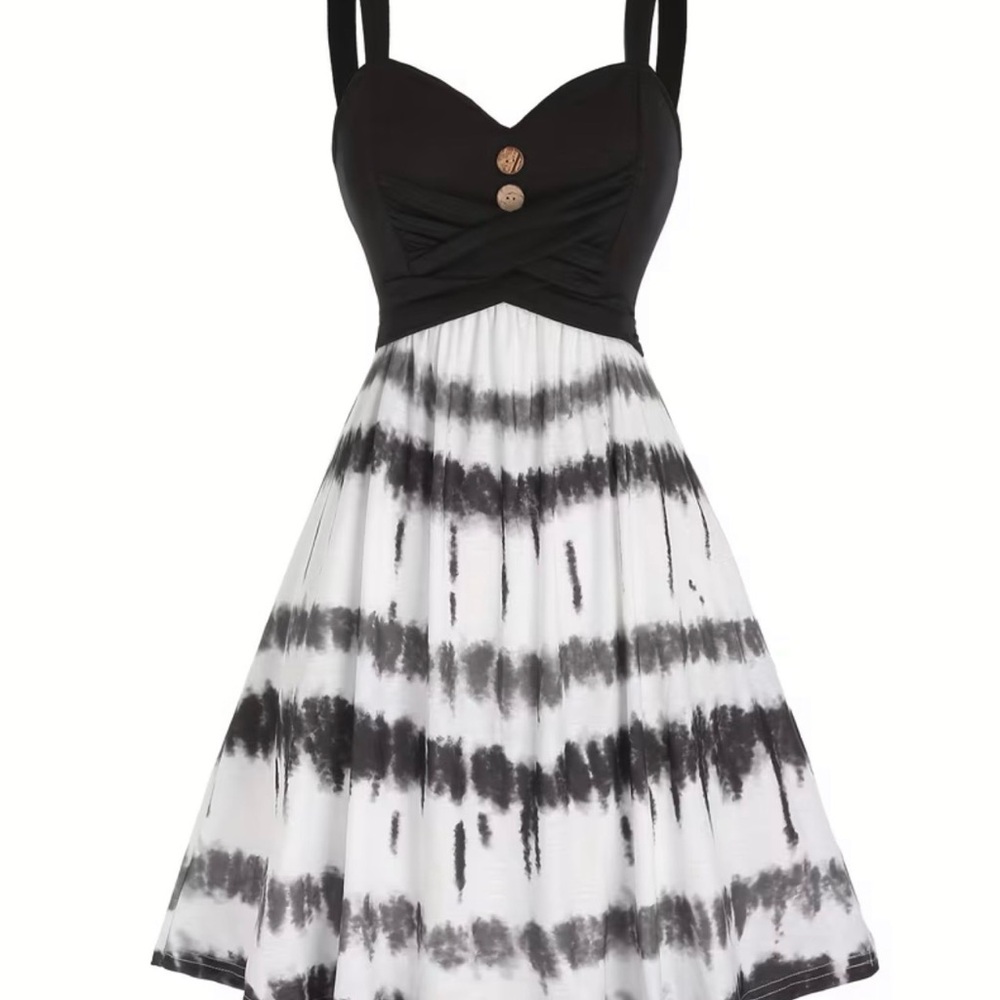 Black and White Striped Women's Dress